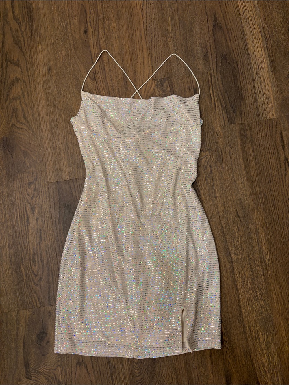City Studio VINTAGE Sequin Cowl Slip Dress
